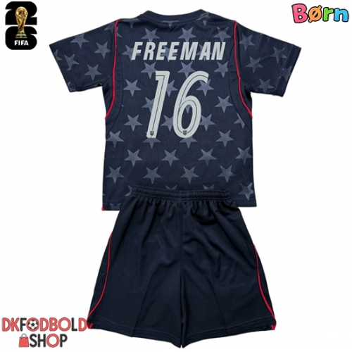 Forente stater Alex Freeman #16 Udebanesæt Børn VM 2026 Kort ærmer (+ korte bukser)